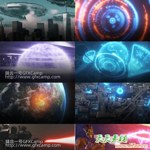 317组科幻飞船地球科技HUD武器设备特效合成透明背景4K视频素材-天天素材网