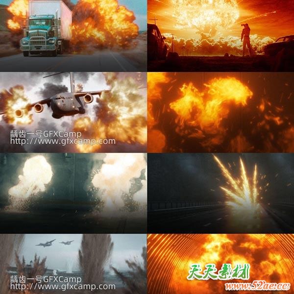 291组火焰爆炸尘土碎片特效合成透明背景4K视频素材-天天素材网