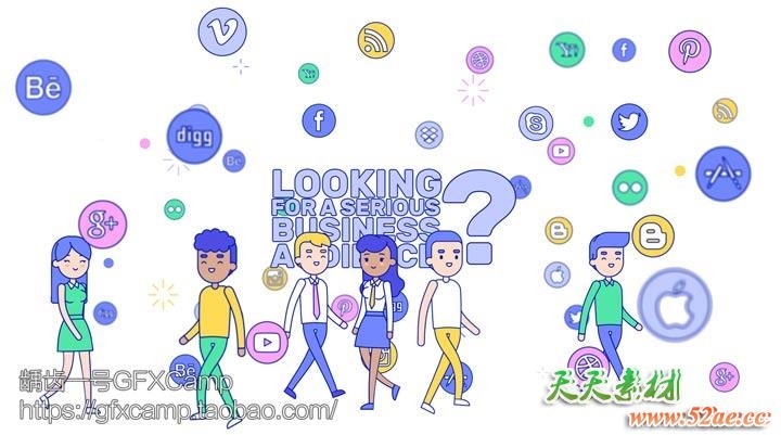 AE模板-800+现代时尚线条MG动画人物角色场景介绍片头元素包V2