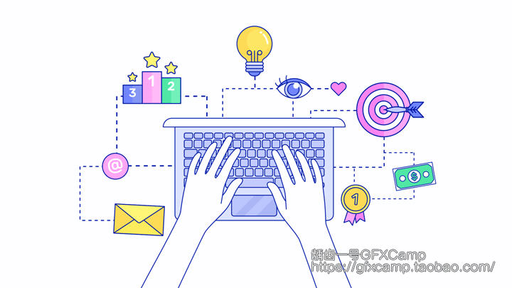 AE模板-800+现代时尚线条MG动画人物角色场景介绍片头元素包V2