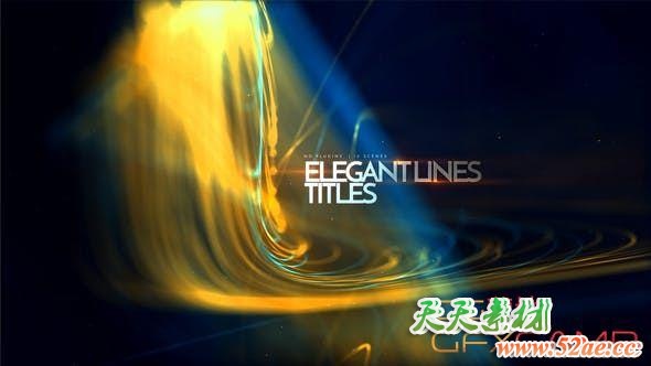 AE模板-抽象线条背景文字标题片头 Elegant Lines Titles