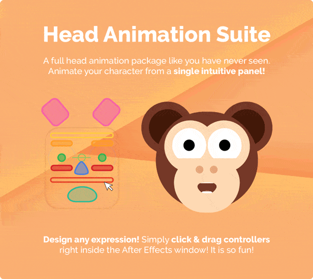 AE模板-动物角色绑定动作卡通MG动画预设工具包V2