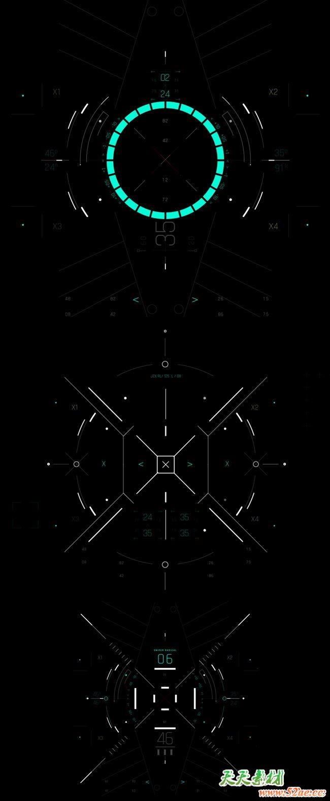AE模板-400+科技感电影游戏UI界面屏幕HUD动画元素