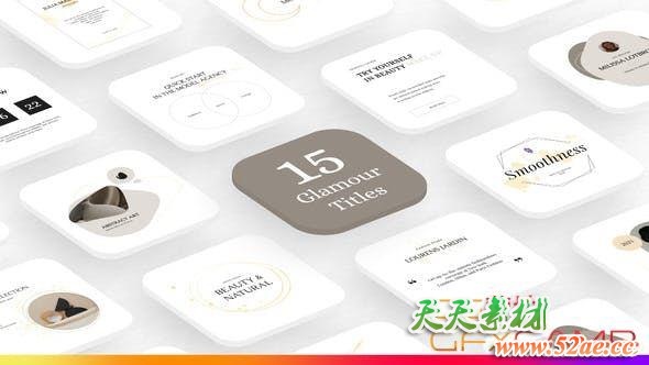 AE模板-时尚优雅文字标题动画 15 Glamour Gold Titles