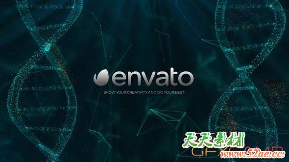 AE模板-科技感粒子生物DNA文字标题片头 DNA