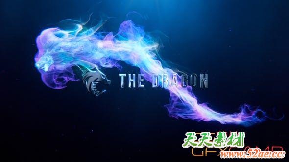 AE模板-大气粒子龙Logo动画 Particles Fantasy Dragon Logo