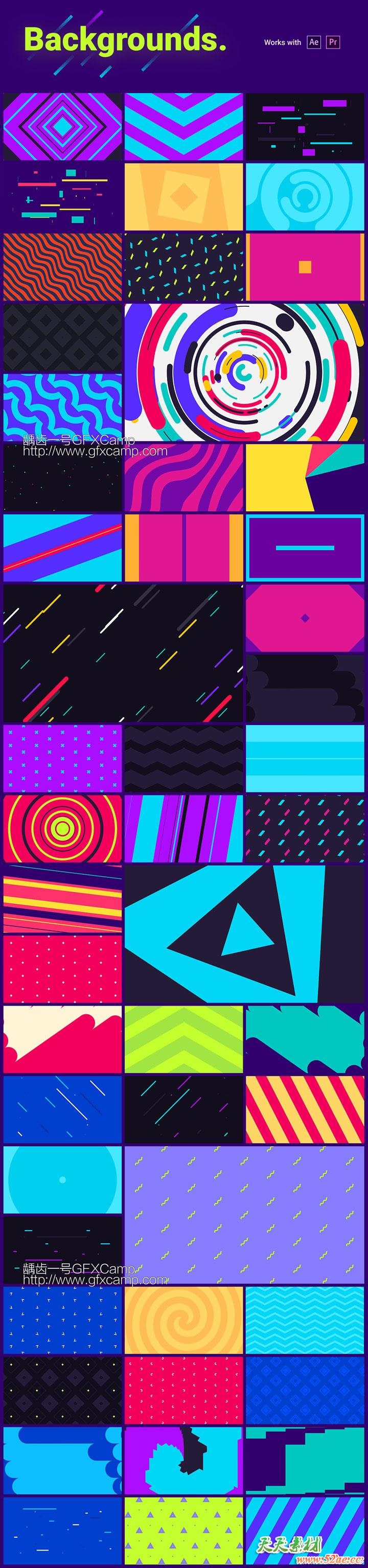 AE脚本+PR预设+FCPX预设-2250+时尚排版商品介绍宣传包装文字标题字幕条Logo动画转场背景元素包 Graphics Pack TOKO V4.1