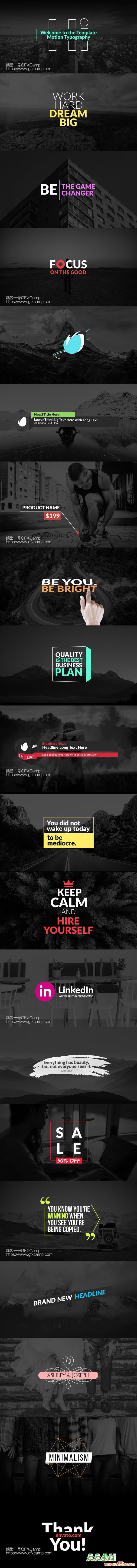 AE/PR脚本模板预设-500组现代商务婚礼文字标题排版字幕动画V5