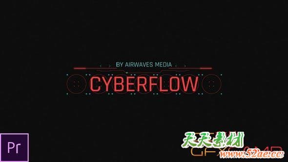 PR模板-科技感文字标题动画 Cyberflow HUD Titles-天天素材网