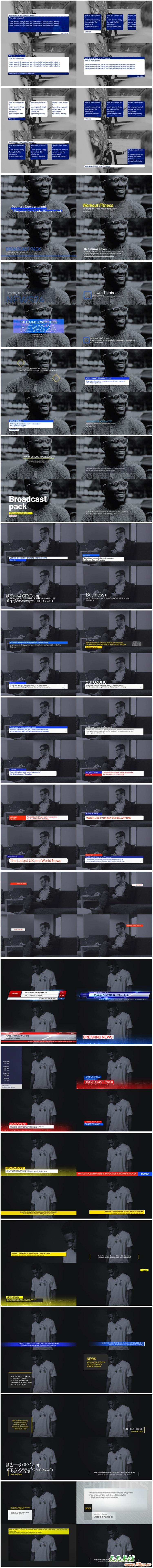 Premiere/PR预设-1000+视频新闻栏目包装文字标题人民字幕条动画