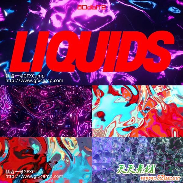 14组抽象流体时尚舞台DJ大屏幕背景4K循环视频素材-天天素材网