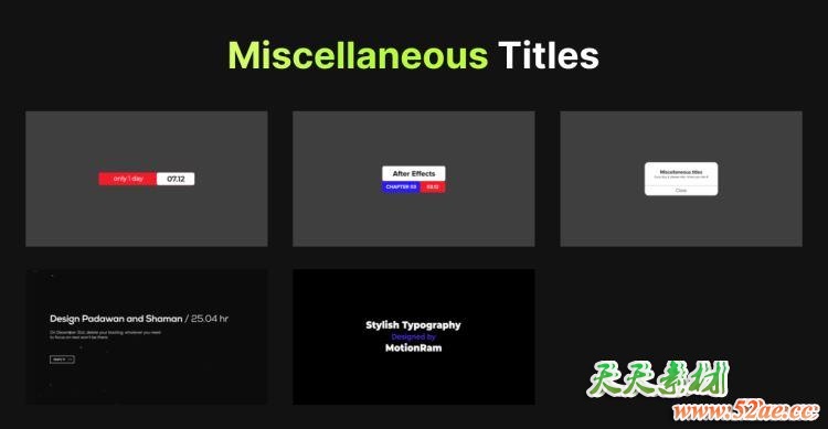 AE+PR脚本-400组创意时尚商务企业简洁文字标题排版字幕动画预设 破解版