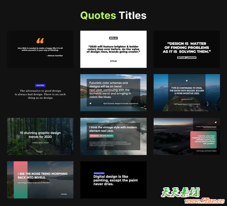 AE+PR脚本-400组创意时尚商务企业简洁文字标题排版字幕动画预设 破解版