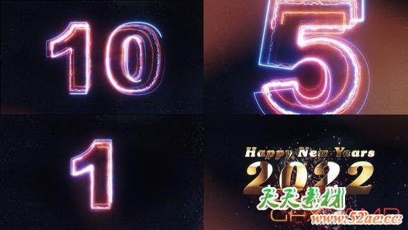 PR模板-2022新年倒计时动画片头 New Year Countdown