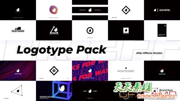 AE模板+PR预设-简单Logo动画展示 Abstract Logotype Pack-天天素材网