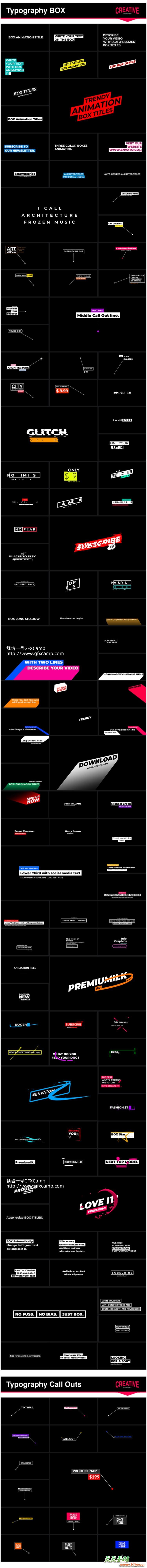 AE+Premiere/PR脚本-1000组文字标题排版片头人名字幕条指示线背景动画预设