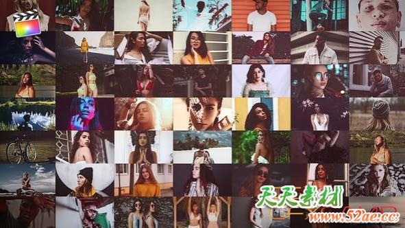 FCPX模板-照片墙Logo动画 Mosaic Media Logo Reveal-天天素材网