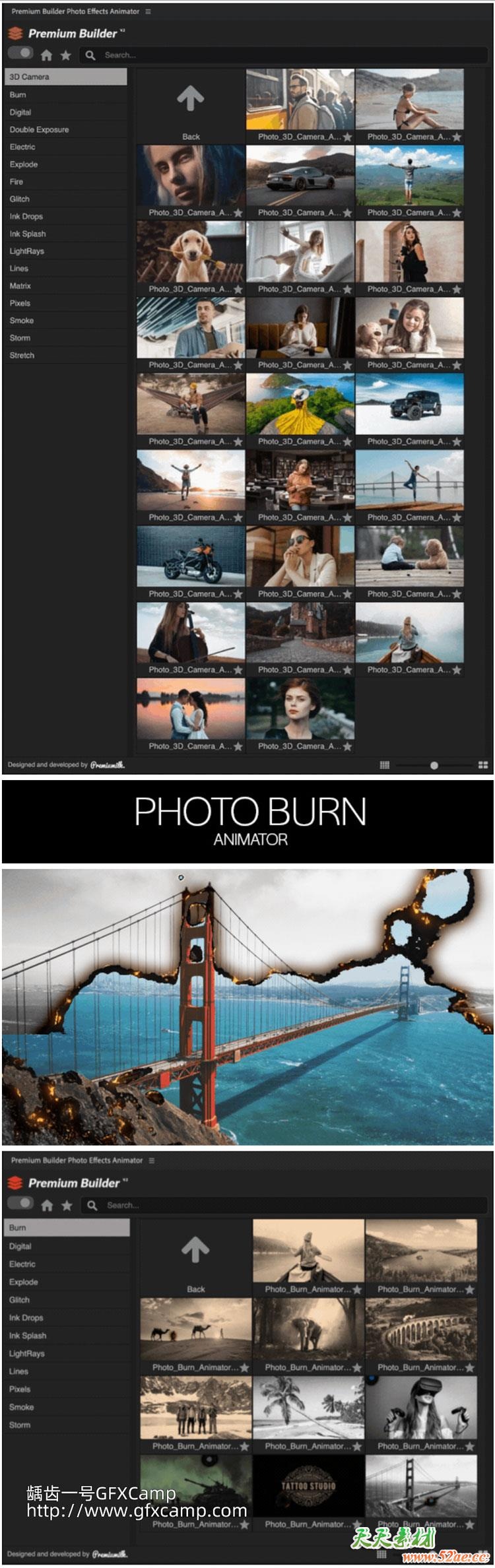 AE+PR脚本-图片边缘烟雾粒子飘散信号损坏能量像素拖尾特效预设V7