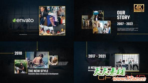 AE模板-现代公司企业时间线展示片头 Modern Timeline Story