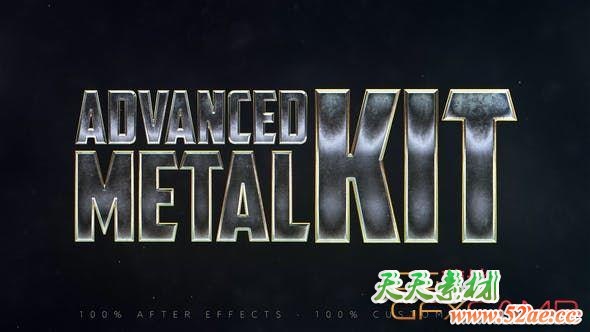 AE模板-金属钢铁三维文字动画 Advanced Metal Kit-天天素材网