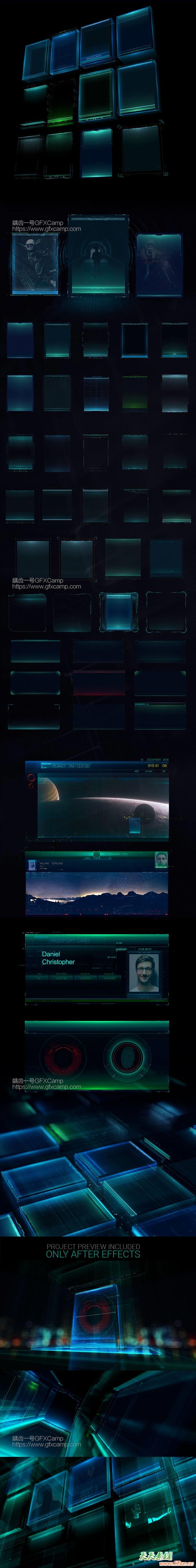 AE脚本-900+科技感HUD屏幕图像线条边框UI界面元素 HUD Library V3 破解版