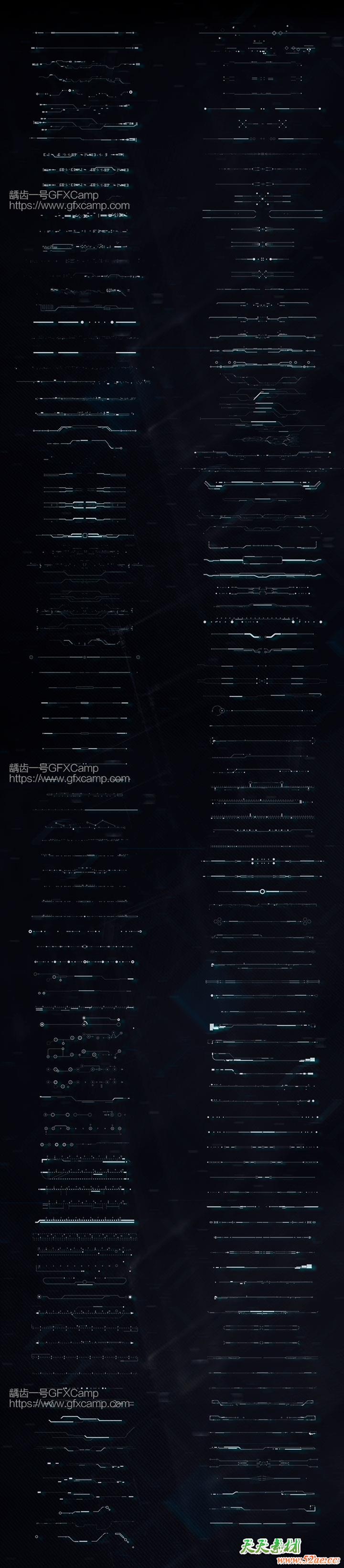 AE脚本-900+科技感HUD屏幕图像线条边框UI界面元素 HUD Library V3 破解版