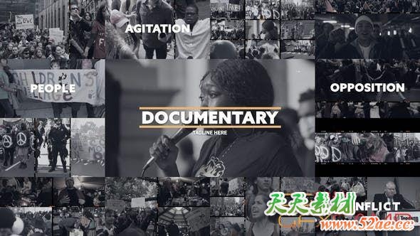 AE模板-历史事件新闻纪实视频包装片头 Documentary News-天天素材网