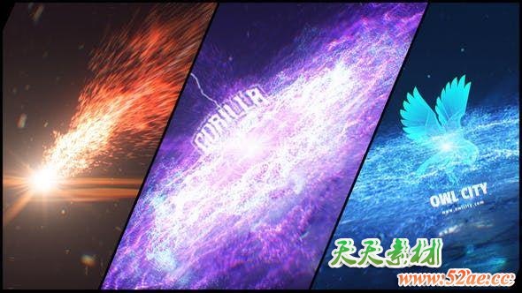 AE模板-能量粒子冲击Logo动画 Particle Hit Logo Reveal