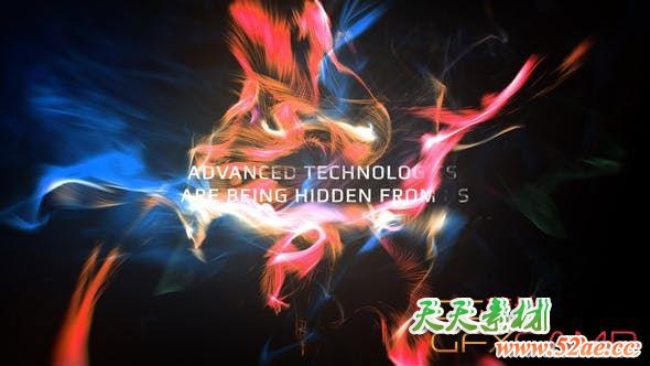 AE模板-抽象粒子流动文字标题片头 High Technologies-天天素材网