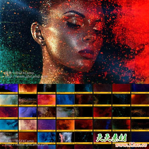 91组粒子流动飘动慢动作特效合成4K视频素材-天天素材网