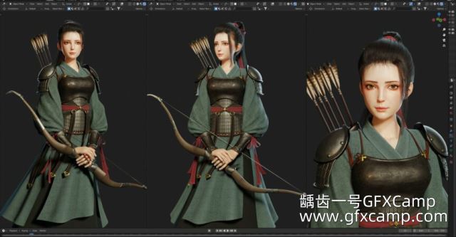 Blender女性弓箭手角色建模教程 Archer Character Modeling By Flycat-天天素材网