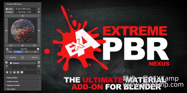 Blender材质预设包插件 Extreme PBR Nexus V4.1.141 + 2K资产预设包-天天素材网