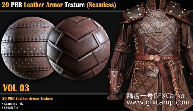 Astration 20组Substance皮革盔甲4K PBR无缝贴图材质预设-天天素材网