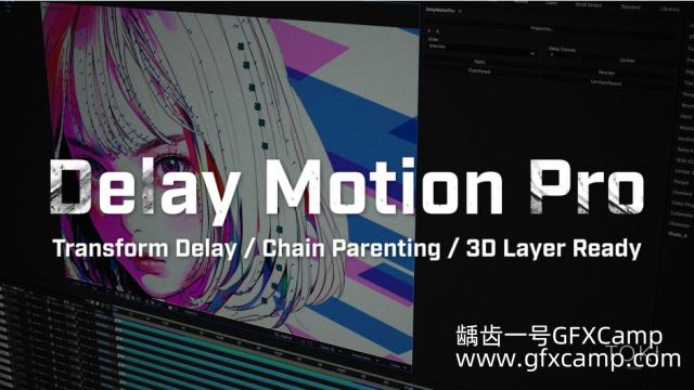 AE图层延迟动画脚本 Aescripts Delay Motion Pro V1.1-天天素材网