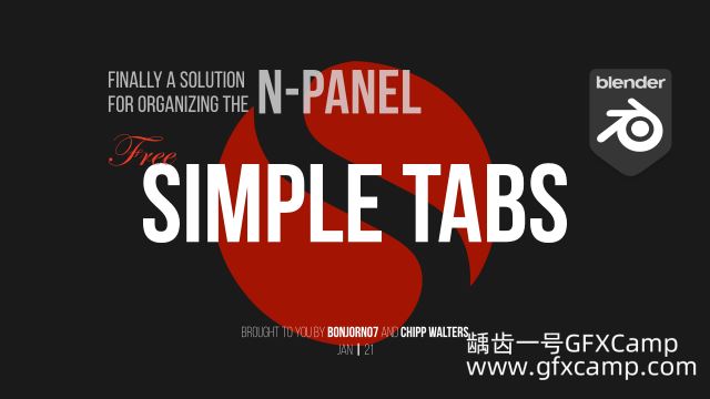 Blender侧边栏管理插件 Simple Tabs v1.2.5-天天素材网