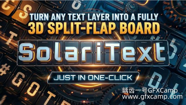 AE翻牌板文字卡片动画脚本 Aescripts SolariText V1.5.1 + 使用教程-天天素材网