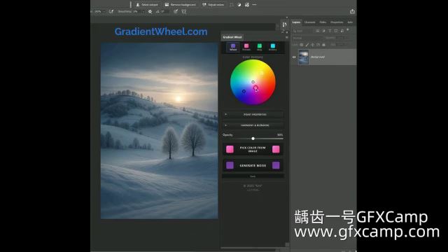 PS色彩分级色轮插件 Gradient Wheel – Ultimate Color Grading Color Wheel for Photoshop-天天素材网