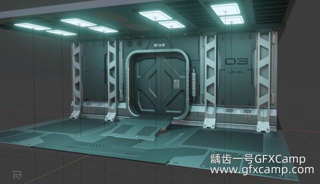 Blender科幻闸门硬表面建模教程 Blender Bros – Sci-fi Door-天天素材网