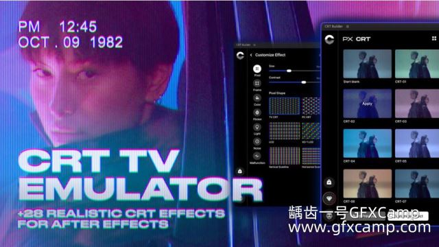 AE复古老电视雪花噪点视频特效脚本 Aescripts CRT TV Emulator V1.0 + 使用教程-天天素材网