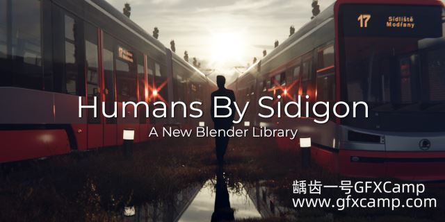 Blender人物剪影素材库资产预设 Humans By Sidigon-天天素材网