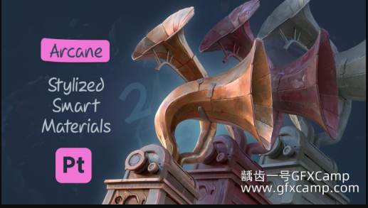Substance Painter卡通手绘风格智能材质预设 第二套 Stylized Smart And Base Materials Arcane Style Pack 2-天天素材网