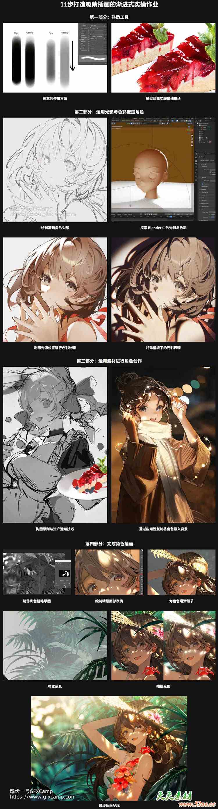 Coloso Photoshop/PS掌握光影参考卡通插画艺术绘画教程 中文/英文/韩文字幕
