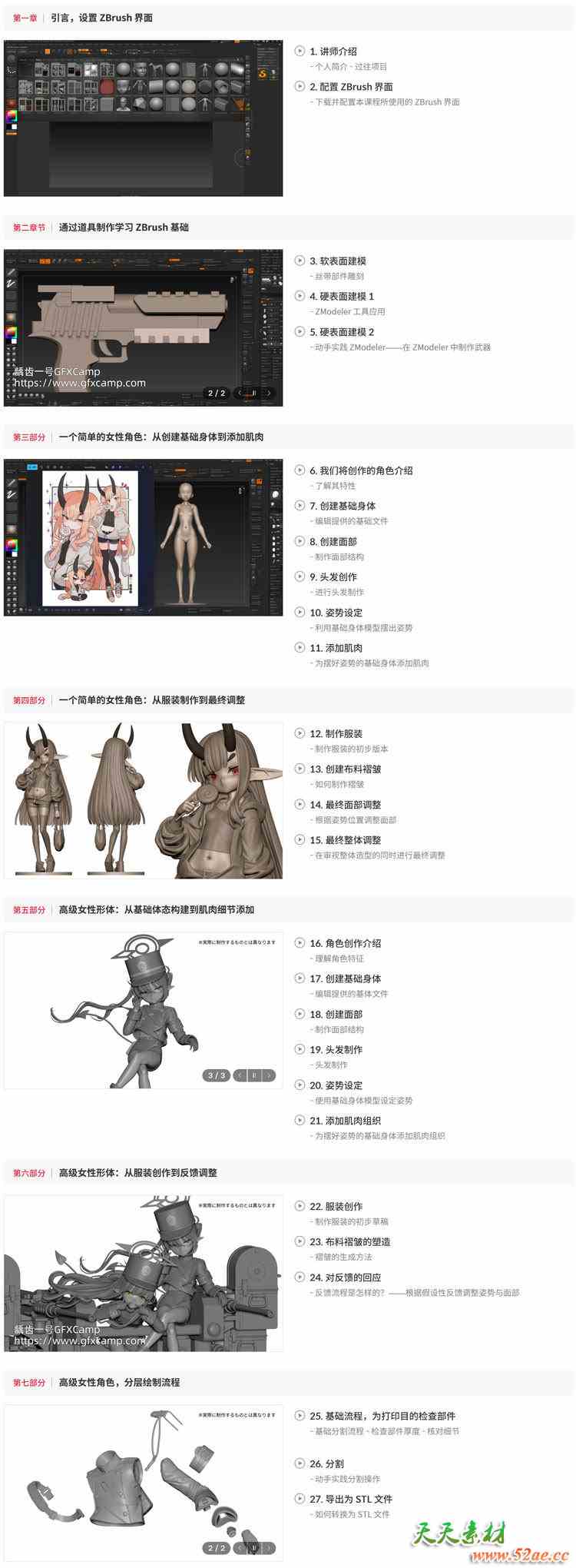 Coloso ZBrush二次元卡通手办角色设计雕刻建模教程 中文/英文/日文字幕
