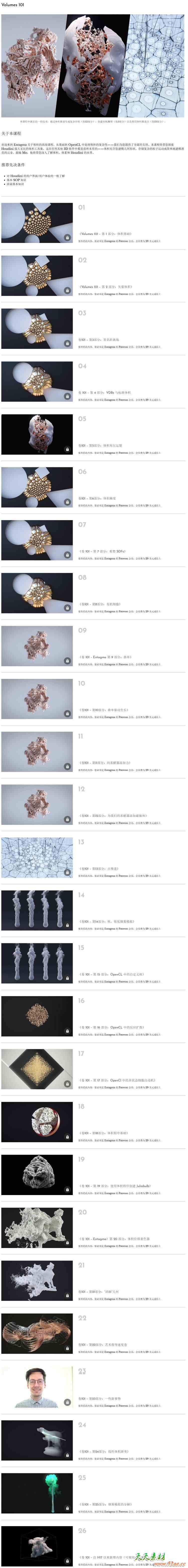 Entagma Houdini粒子动力学VEX SOPs特效动画初高级教程合集 中文/英文字幕
