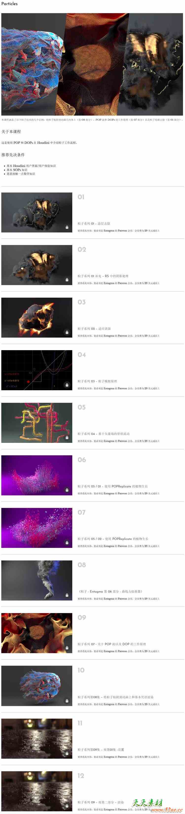 Entagma Houdini粒子动力学VEX SOPs特效动画初高级教程合集 中文/英文字幕