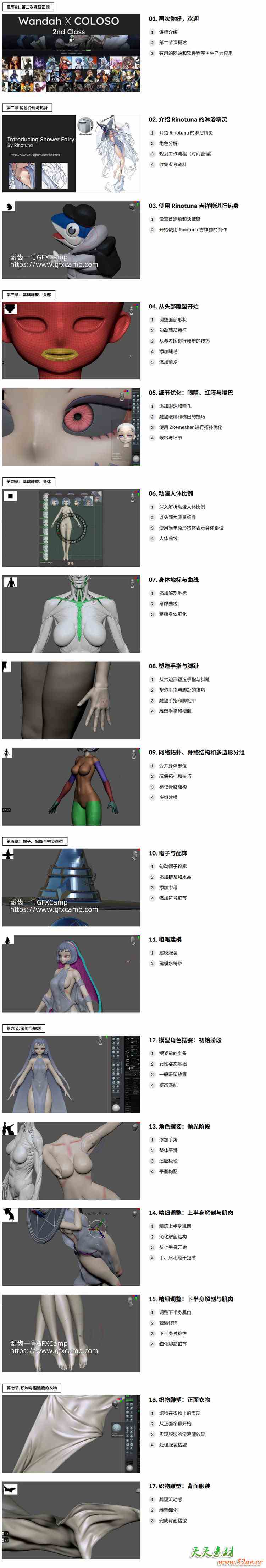 Coloso ZBrush三维卡通动漫角色雕刻建模手办3D打印教程 中文/英文字幕
