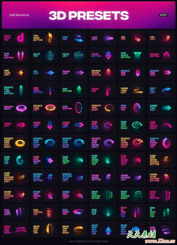 AE脚本-3000+MG动画文字图层出入动画背景图标运动图形动画预设包破解版 Booster Pack