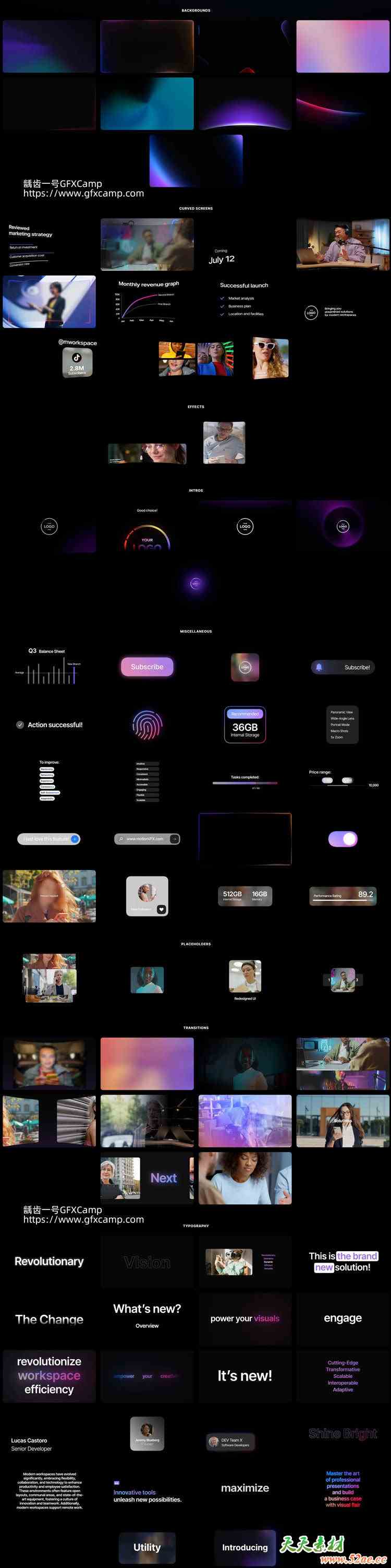 FCPX插件-83组简约时尚文字标题视频转场组件图标动画预设 mWorkspace