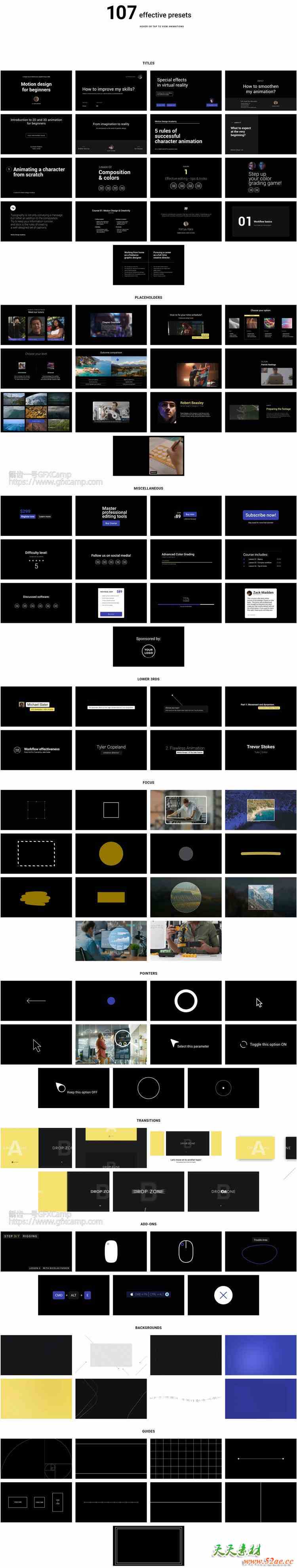FCPX/达芬奇插件-100组教程课程文字讲解操作注释人物介绍字幕动画预设 mTutorial