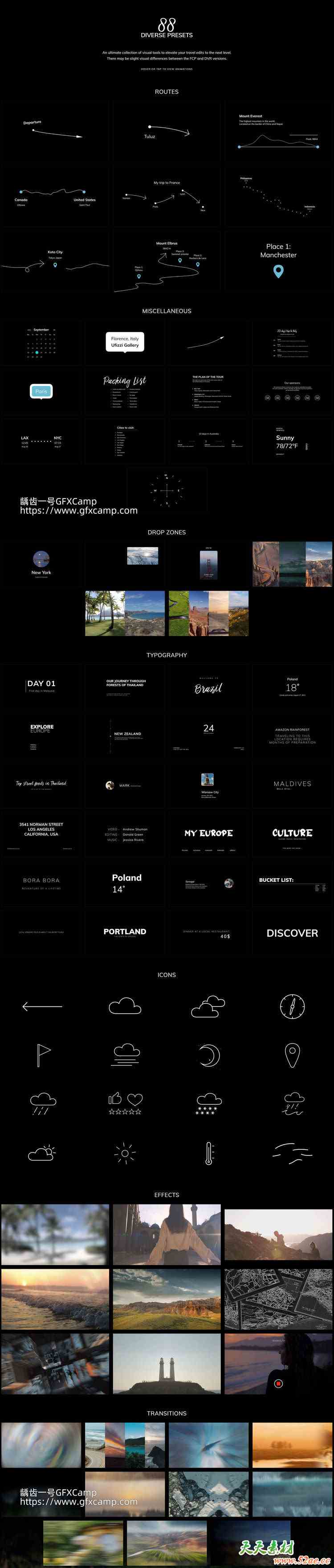 FCPX/达芬奇插件-短视频剪辑文字标题箭头图标视频特效转场预设 mJourney